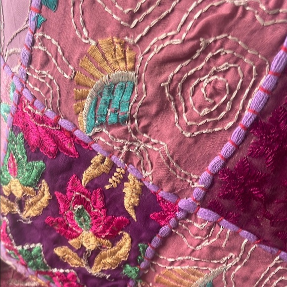 Handmade HD Buttercup Colorful Purple Patchwork Pillow Cover 16x16 - Picture 3 of 5